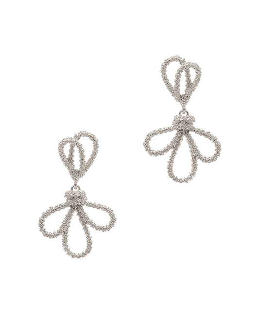 Knot Shaped Textured Metal Post Earring