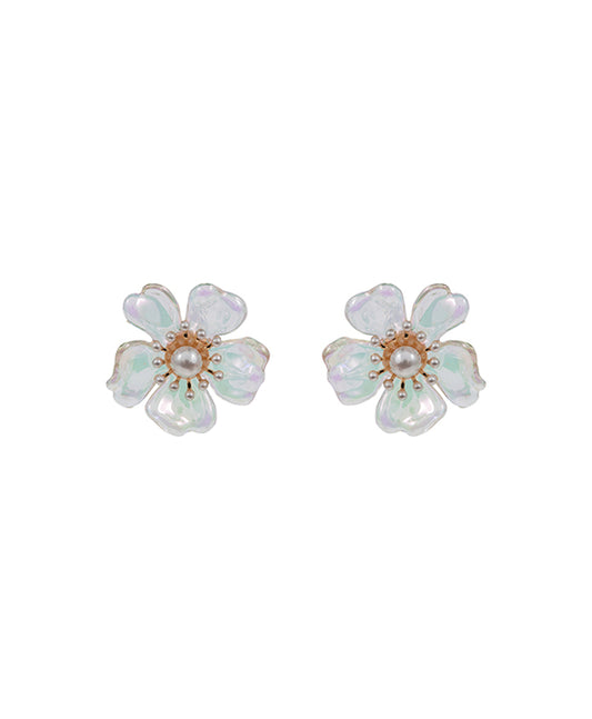 Flower Iridescent Acrylic Post Earring