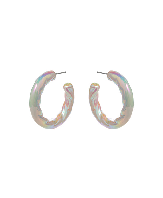 Twist Iridescent Acrylic Hoop Earring