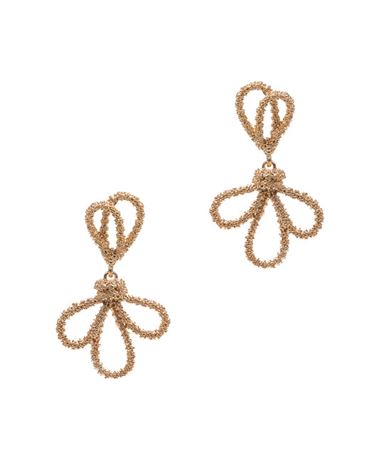 Knot Shaped Textured Metal Post Earring